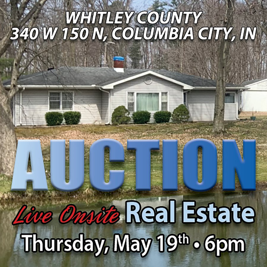 REAL ESTATE AUCTION 3.25+/- ACRES OFFERED IN 1 TRACT IN WHITLEY COUNTY, IN
