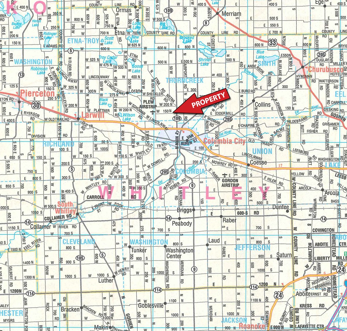 Area map - TIMED ONLINE ONLY - PERSONAL PROPERTY AUCTION IN WHITLEY COUNTY, IN