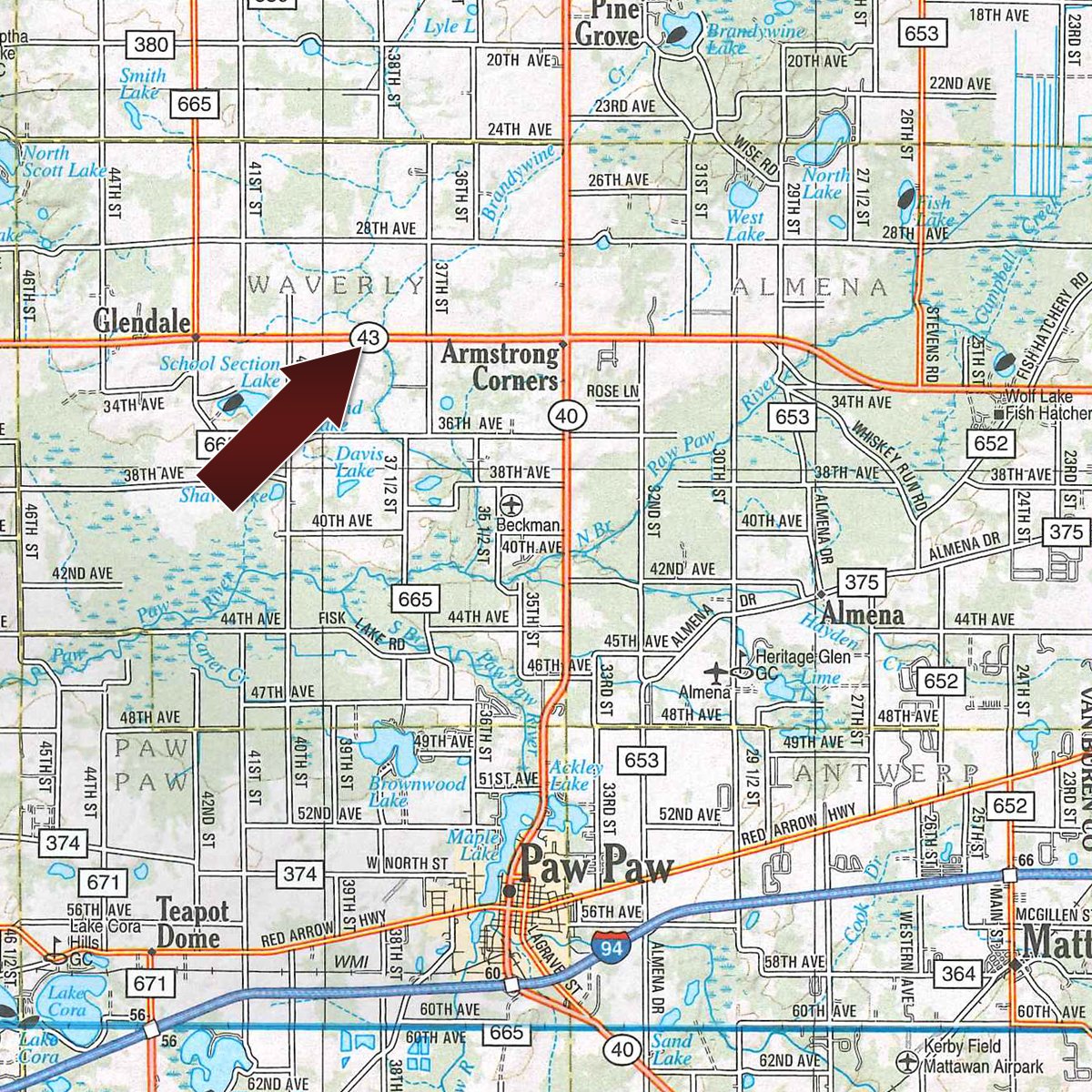 Area map - FARM EQUIPMENT AUCTION IN PAW PAW, MICHIGAN