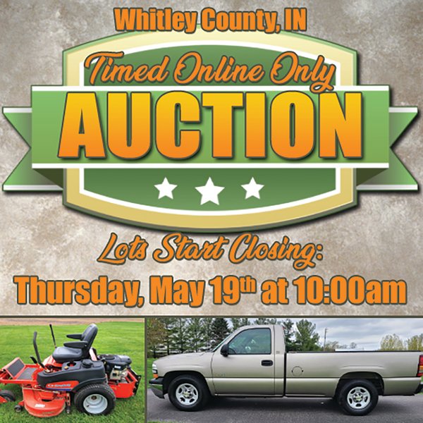 TIMED ONLINE ONLY AUCTION IN WHITLEY COUNTY, IN