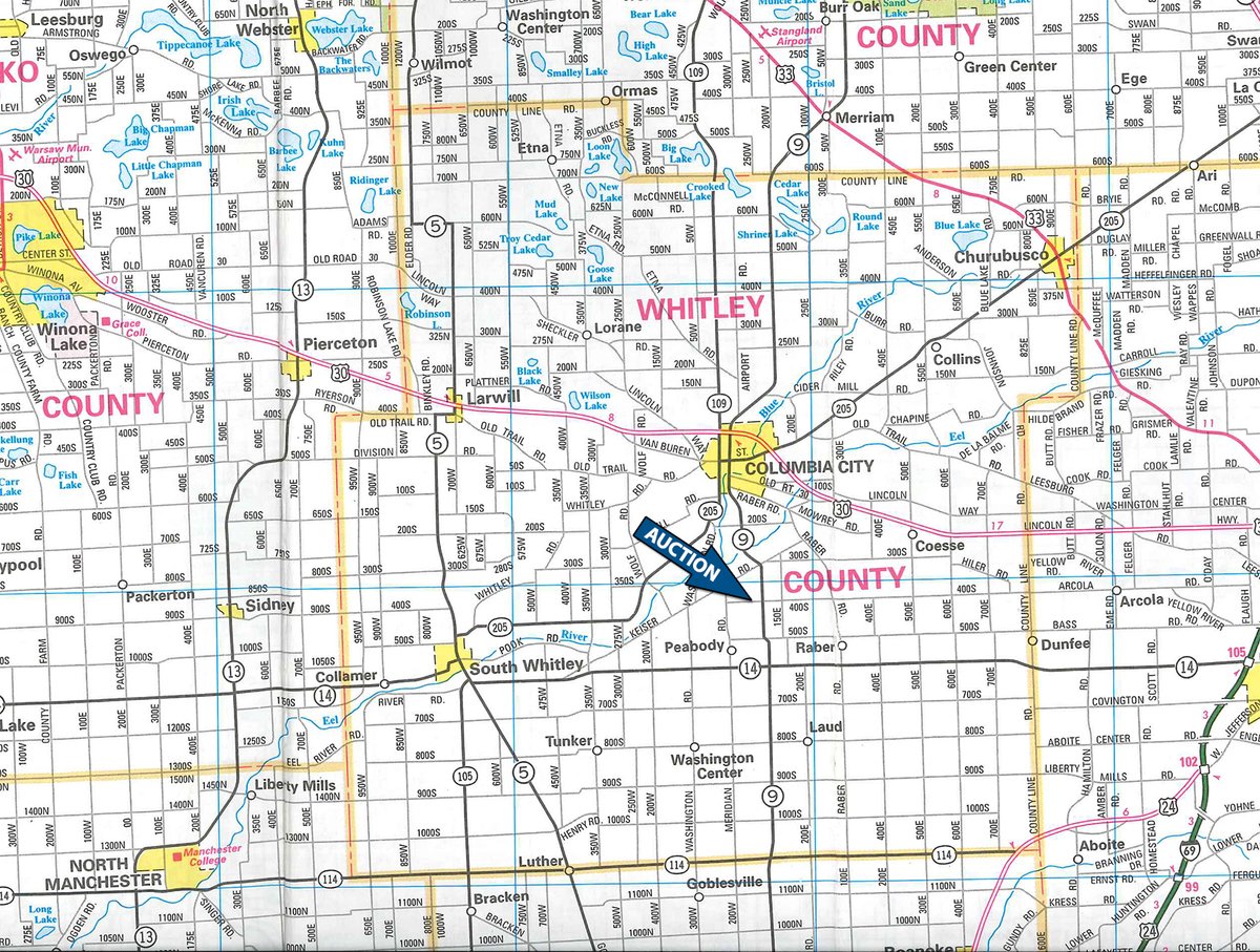 Area map - TIMED ONLINE ONLY AUCTION IN WHITLEY COUNTY, IN