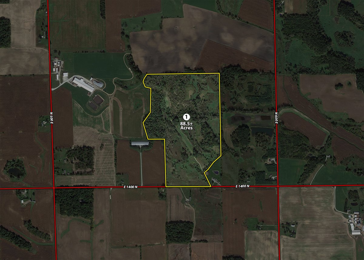 Tract map - REAL ESTATE AUCTION 88.5+/- ACRES OFFERED IN 1 TRACT IN MIAMI COUNTY, IN