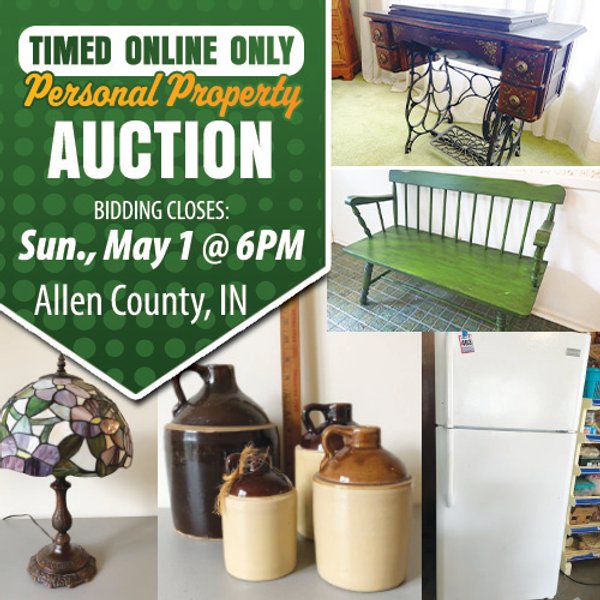 TIMED ONLINE ONLY PERSONAL PROPERTY AUCTION IN ALLEN COUNTY, IN