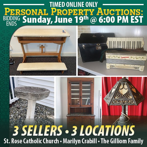 TIMED ONLINE ONLY PERSONAL PROPERTY AUCTION IN ALLEN COUNTY, INDIANA