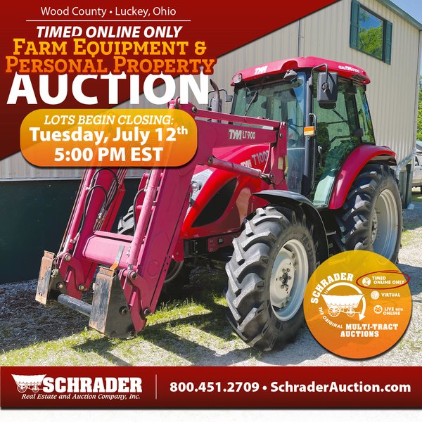 TIMED ONLINE ONLY FARM EQUIPMENT AND PERSONAL PROPERTY AUCTION IN WOOD COUNTY, OH
