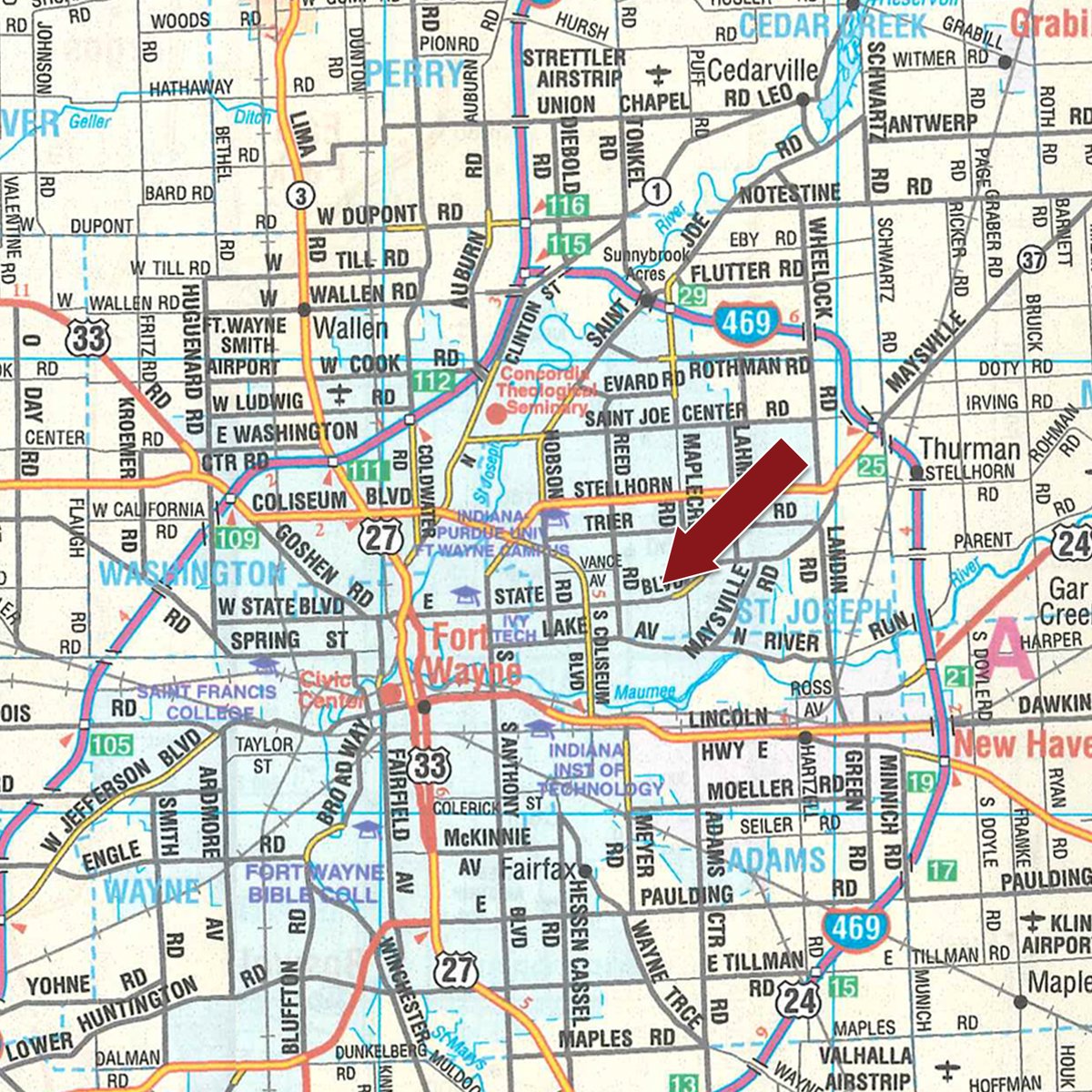 Area map - ONLINE PERSONAL PROPERTY AUCTION IN ALLEN COUNTY IN