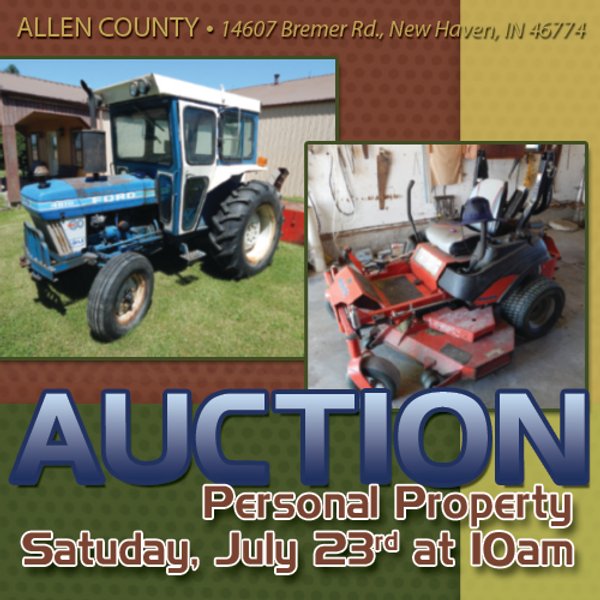 PERSONAL PROPERTY AUCTION IN ALLEN COUNTY, IN