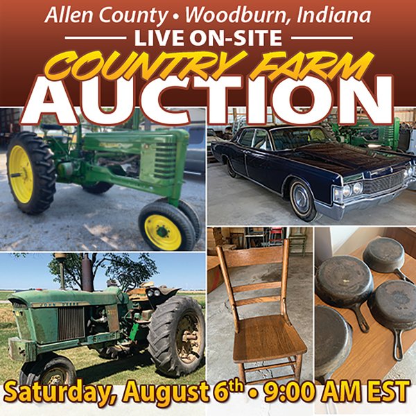 COUNTRY FARM AUCTION IN ALLEN COUNTY, IN