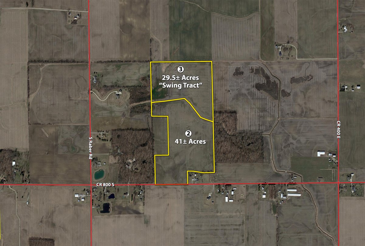Tract map - AUCTION CANCELLED - SOLD PRIOR TO AUCTION | LAND AUCTION 106.32+/- ACRES OFFERED IN 3 TRACTS IN WHITLEY COUNTY, IN