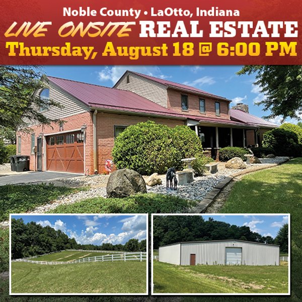 LIVE ONSITE REAL ESTATE AUCTION - 11.8+/- ACRES - NOBLE COUNTY, IN