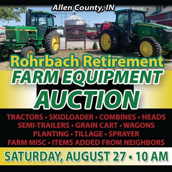 FARM EQUIPMENT AUCTION IN ALLEN COUNTY, INDIANA
