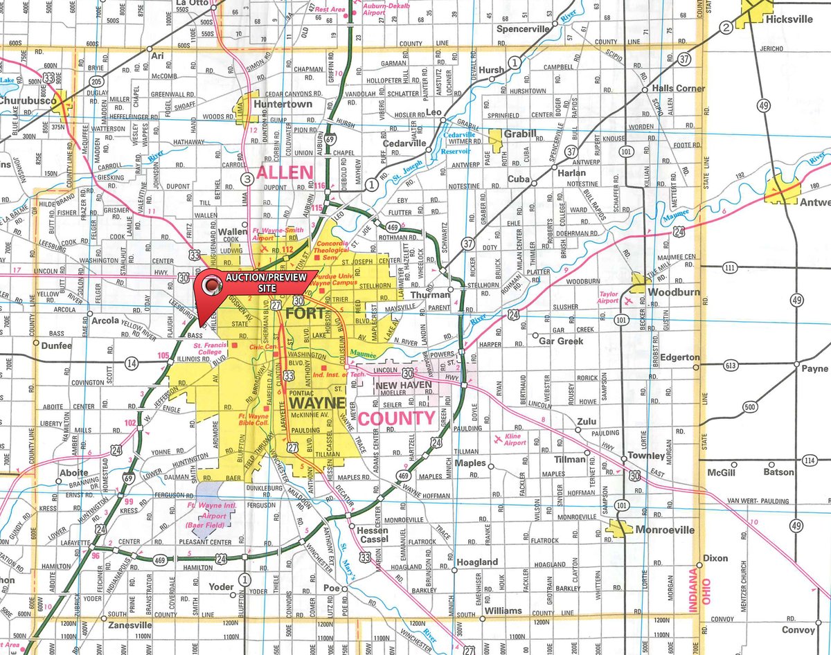 Area map - TIMED ONLINE ONLY PERSONAL PROPERTY AUCTION IN ALLEN COUNTY, INDIANA