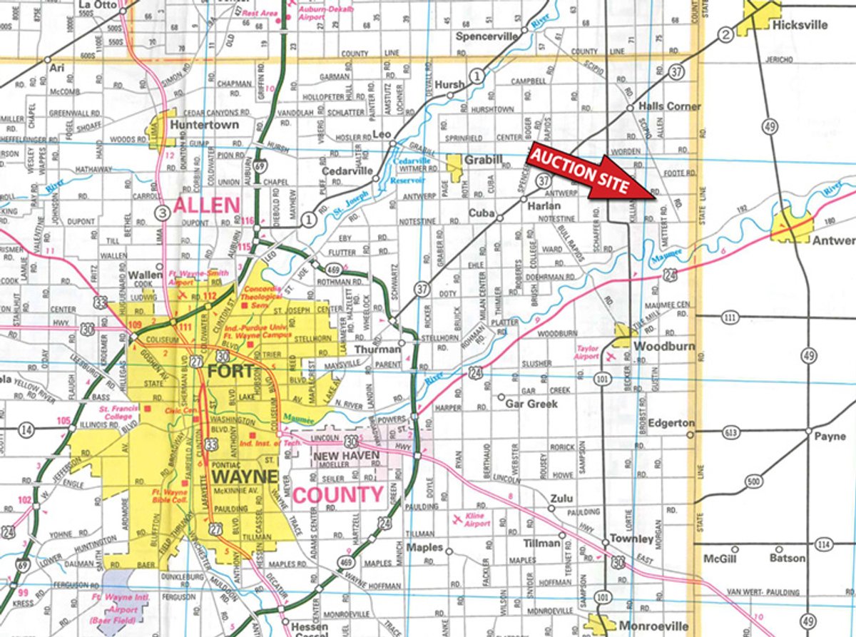 Area map - TIMED ONLINE ONLY PERSONAL PROPERTY AUCTION IN EAST ALLEN COUNTY, INDIANA