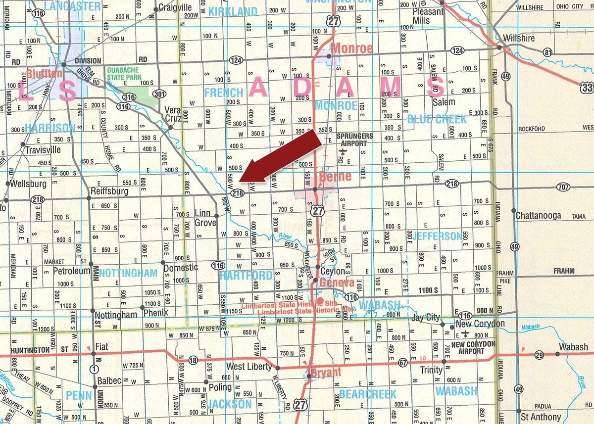 Area map - FARM EQUIPMENT AUCTION IN BERNE, INDIANA