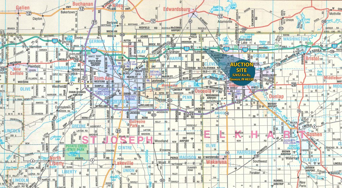 Area map - TIMED ONLINE ONLY EXCESS TRUCK & EQUIPMENT AUCTION - ELKHART COUNTY, INDIANA