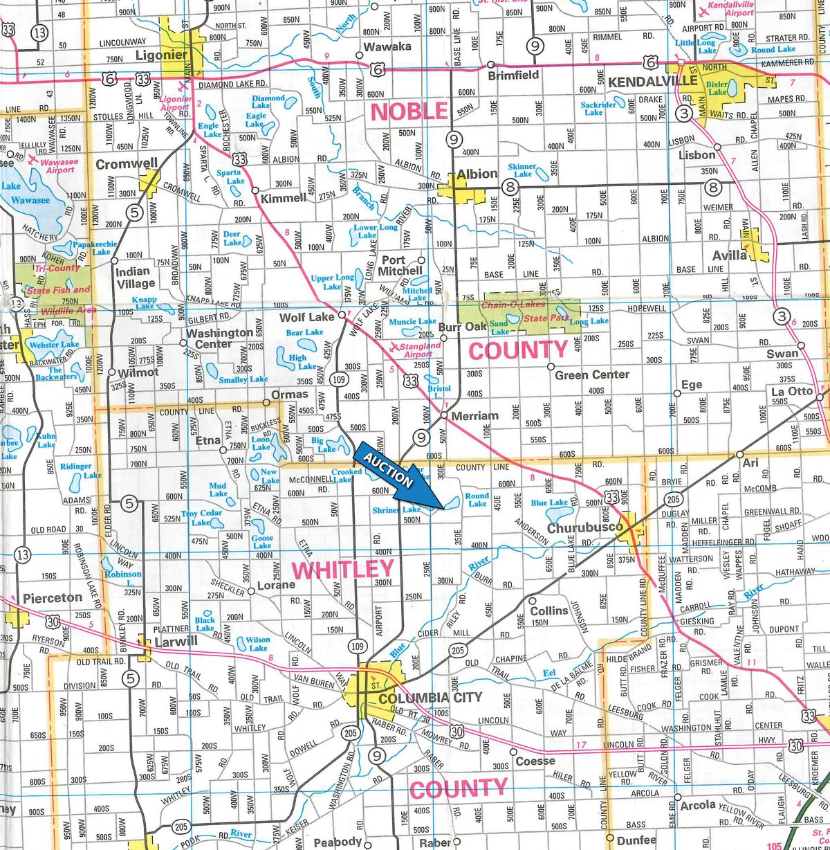 Area map - TIMED ONLINE ONLY PERSONAL PROPERTY AUCTION - WHITLEY COUNTY, INDIANA