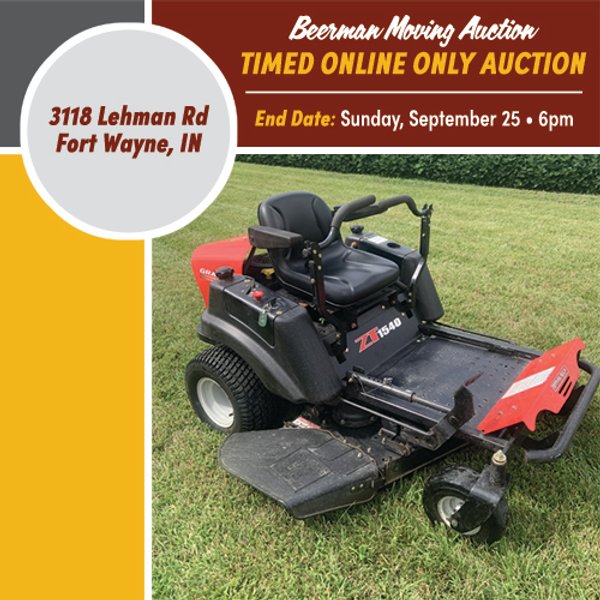 TIMED ONLINE ONLY PERSONAL PROPERTY AUCTION - ALLEN COUNTY, INDIANA