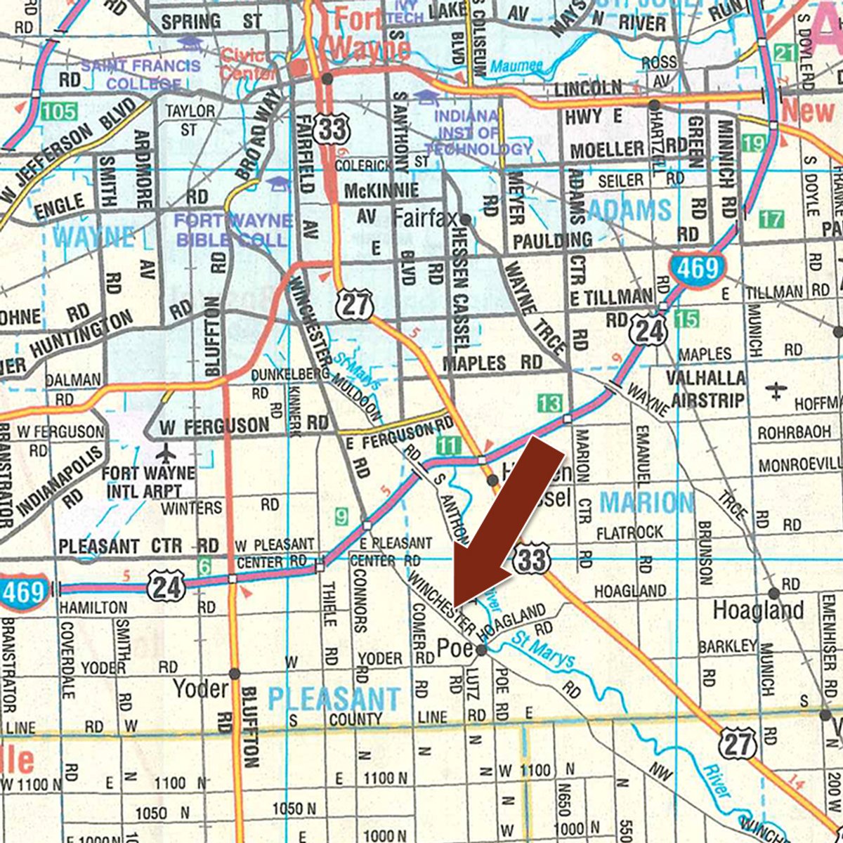 Area map - TIMED ONLINE ONLY PERSONAL PROPERTY AUCTION - ALLEN COUNTY, INDIANA