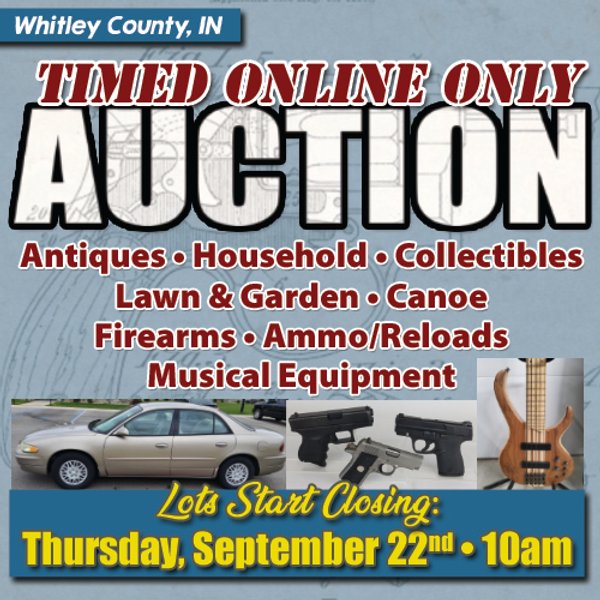 TIMED ONLINE ONLY AUCTION - WHITLEY COUNTY, INDIANA