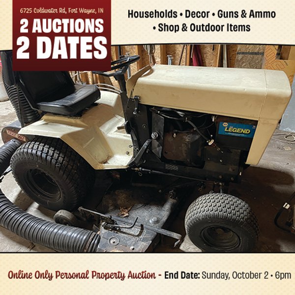 TIMED ONLINE ONLY PERSONAL PROPERTY AUCTION IN ALLEN COUNTY, INDIANA