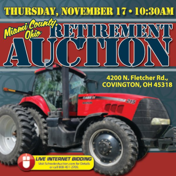 FARM EQUIPMENT RETIREMENT AUCTION - MIAMI COUNTY, OHIO