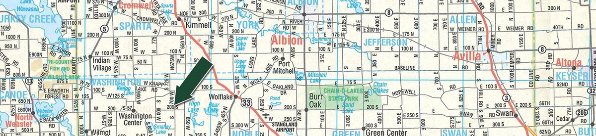 Area map - FARM EQUIPMENT AUCTION IN NOBLE COUNTY, INDIANA