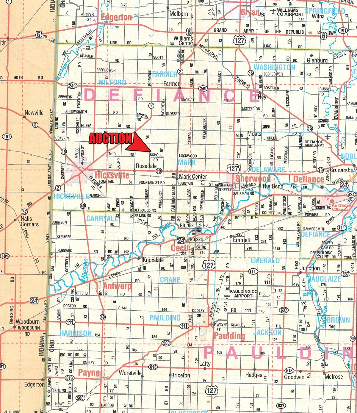 Area map - FARM EQUIPMENT AUCTION IN DEFIANCE COUNTY, OHIO