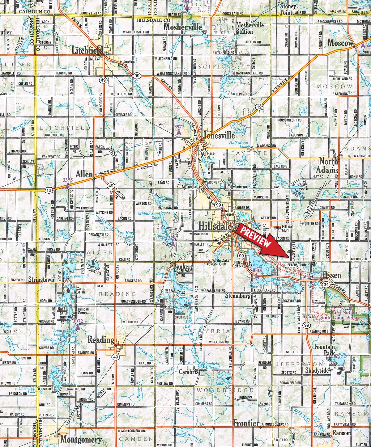 Area map - TIMED ONLINE ONLY AUCTION PERSONAL PROPERTY - HILLSDALE COUNTY, MICHIGAN