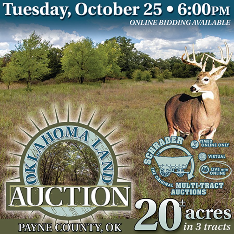 LAND AUCTION - 20+/- ACRES OFFERED IN 3 TRACTS IN PAYNE COUNTY, OKLAHOMA