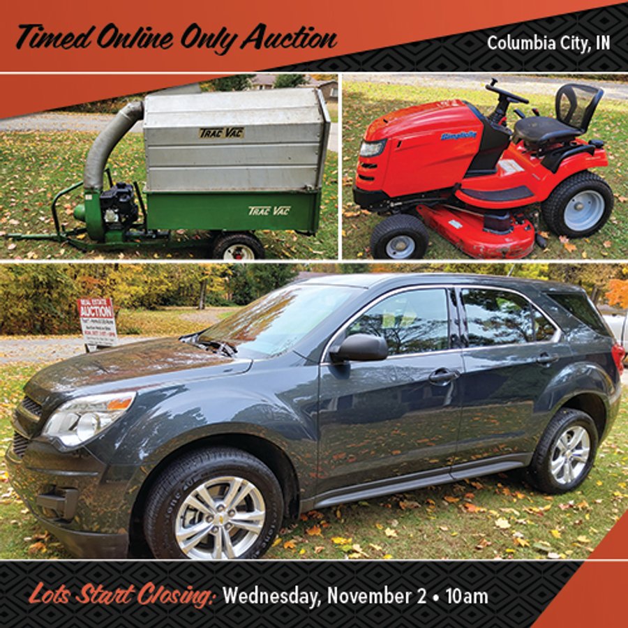 TIMED ONLINE ONLY PERSONAL PROPERTY AUCTION IN WHITLEY COUNTY, INDIANA