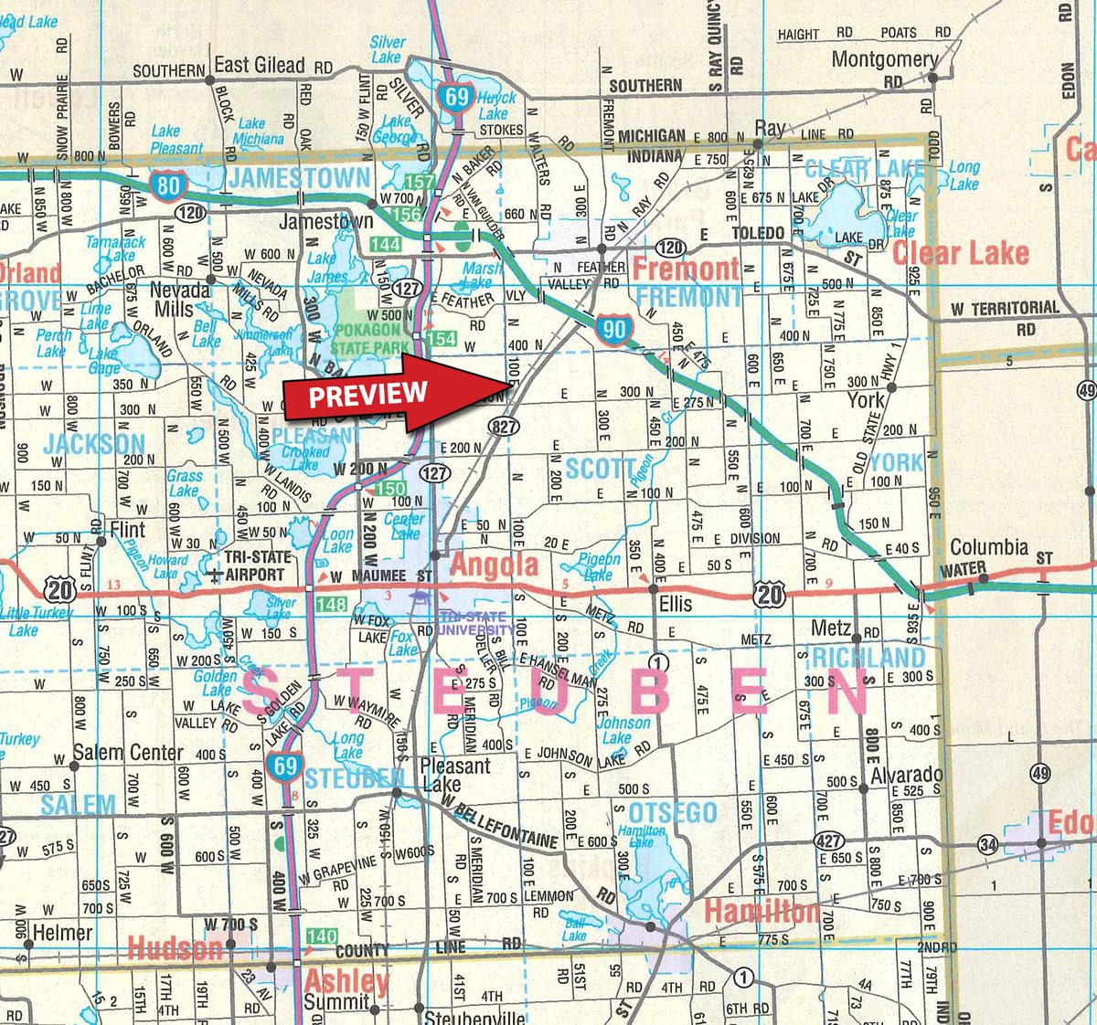 Area map - TIMED ONLINE ONLY PERSONAL PROPERTY AUCTION - STEUBEN COUNTY, INDIANA