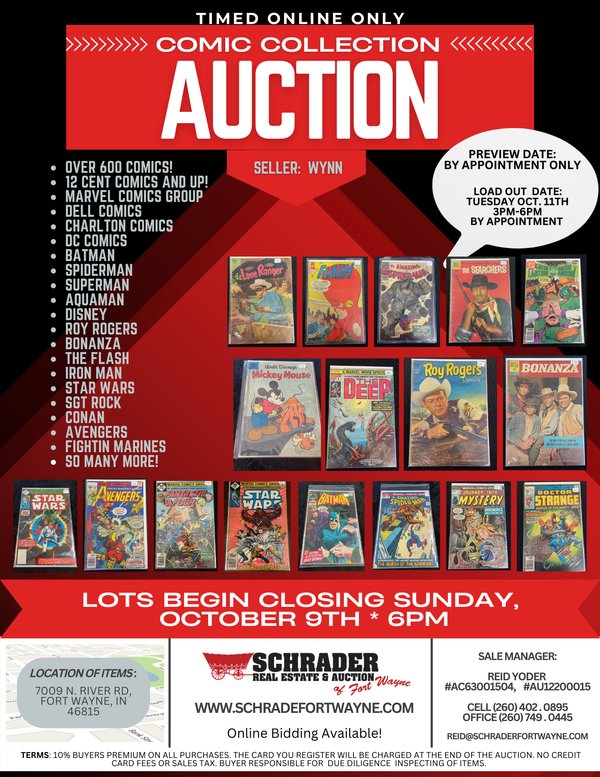 TIMED ONLINE ONLY COMIC COLLECTION AUCTION - FORT WAYNE, INDIANA