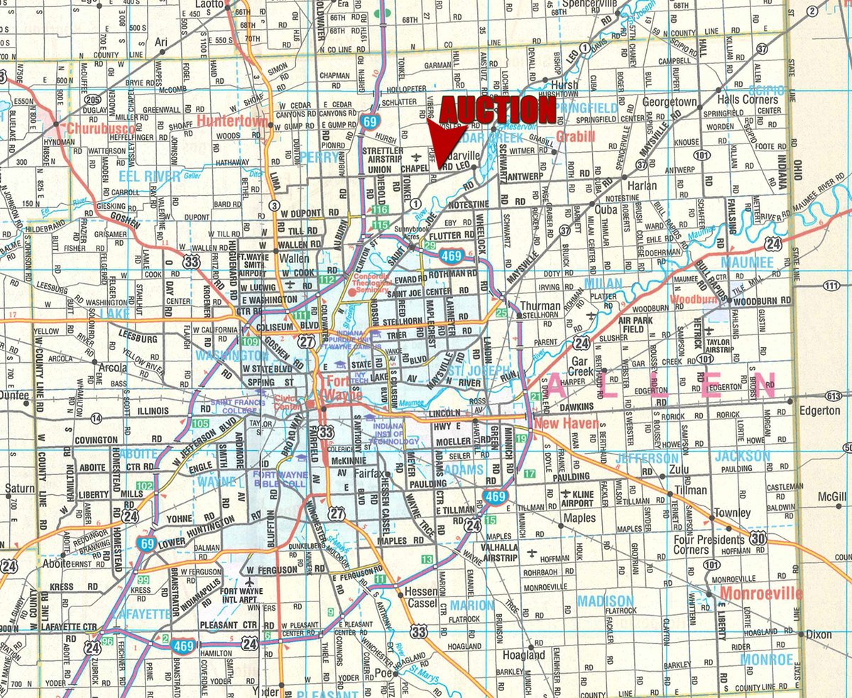 Area map - TIMED ONLINE ONLY PERSONAL PROPERTY AUCTION IN ALLEN COUNTY, INDIANA