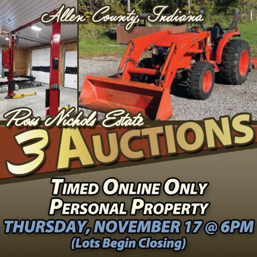 TIMED ONLINE ONLY PERSONAL PROPERTY AUCTION - ALLEN COUNTY, INDIANA
