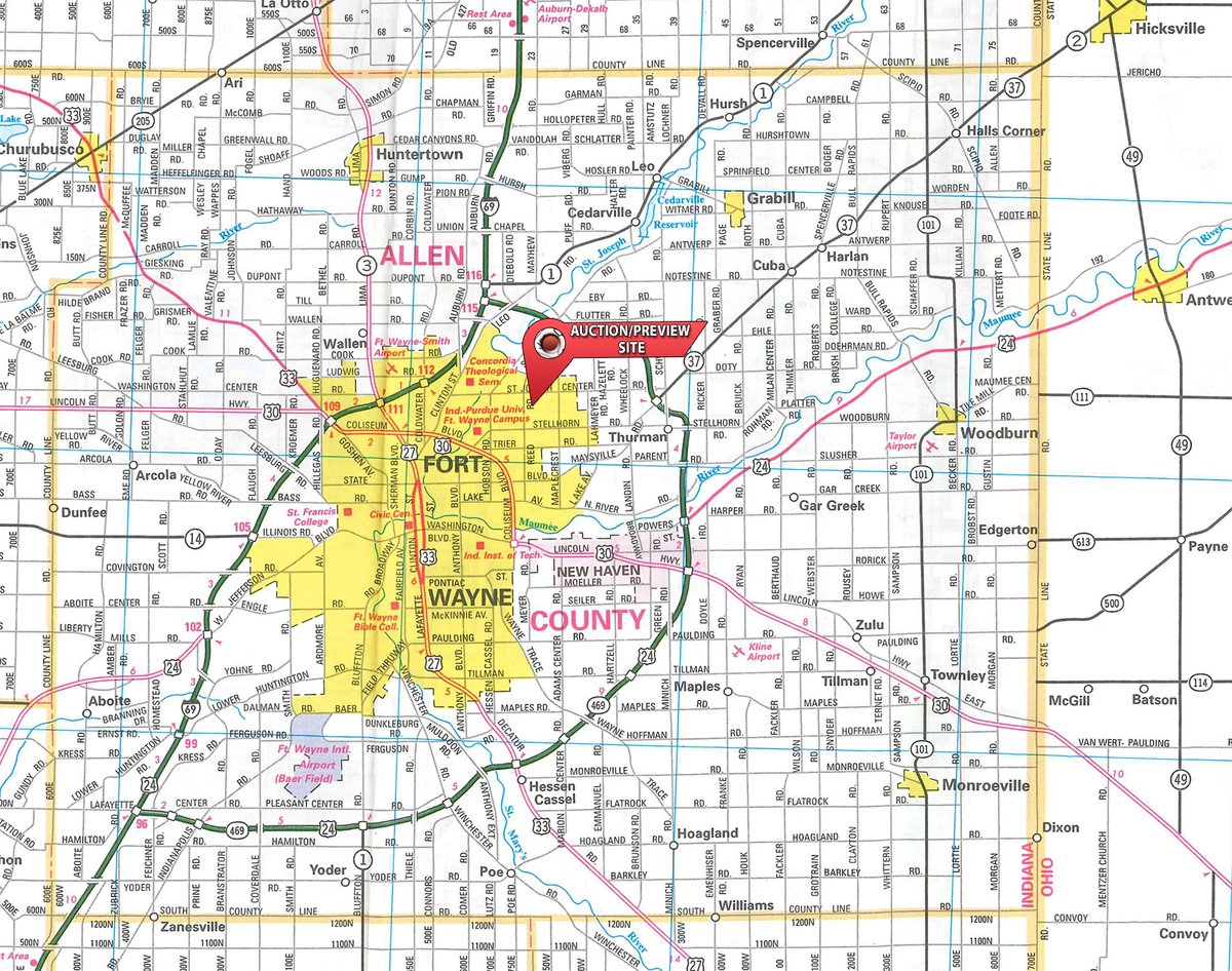 Area map - TIMED ONLINE ONLY PERSONAL PROPERTY AUCTION IN ALLEN COUNTY, INDIANA