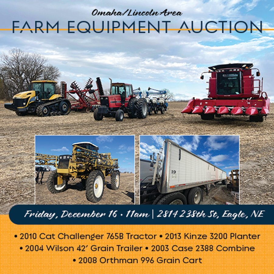 FARM EQUIPMENT AUCTION IN CASS COUNTY, NEBRASKA