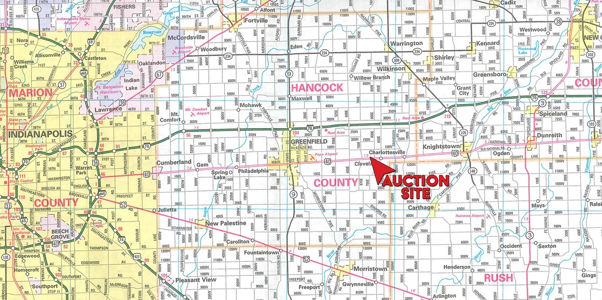 Area map - CONSTRUCTION EQUIPMENT AUCTION IN HANCOCK COUNTY, INDIANA
