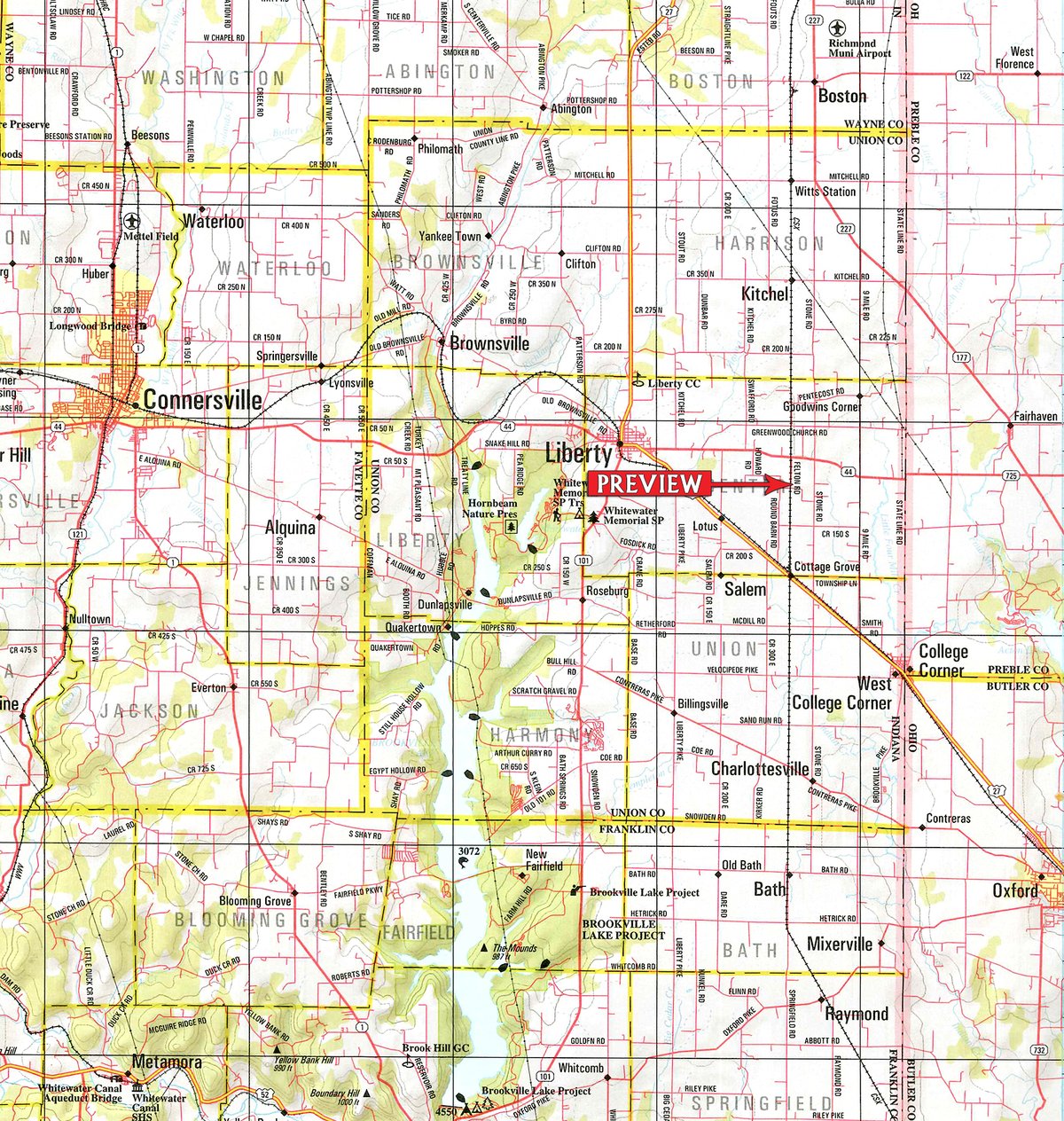 Area map - TIMED ONLINE ONLY RETIREMENT FARM EQUIPMENT AUCTION IN UNION COUNTY, INDIANA