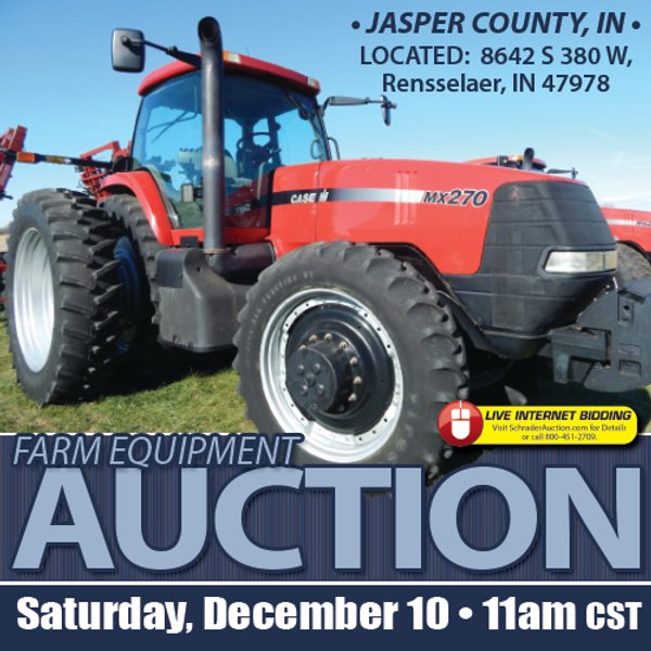 FARM EQUIPMENT AUCTION IN JASPER COUNTY, INDIANA