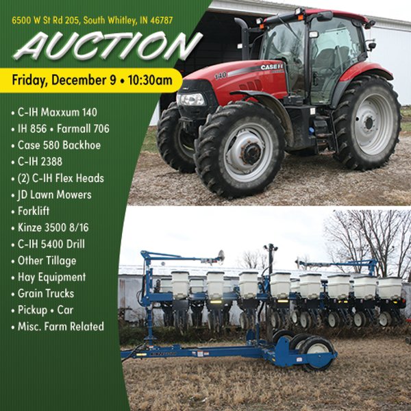 FARM EQUIPMENT AUCTION IN WHITLEY COUNTY, INDIANA