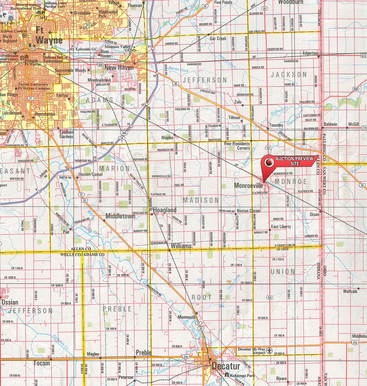 Area map - TIMED ONLINE ONLY PERSONAL PROPERTY AUCTION IN ALLEN COUNTY, INDIANA