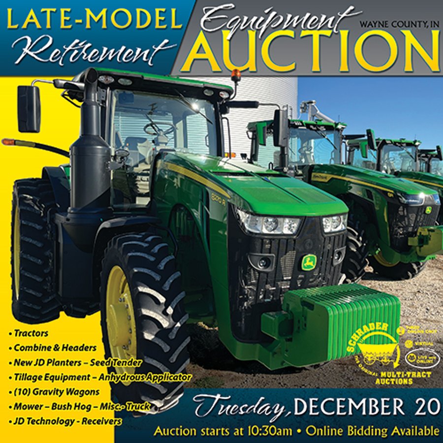 RETIREMENT FARM EQUIPMENT AUCTION IN WAYNE COUNTY, INDIANA
