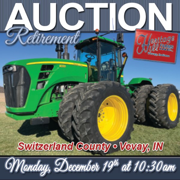 RETIREMENT FARM EQUIPMENT AUCTION IN SWITZERLAND COUNTY, INDIANA