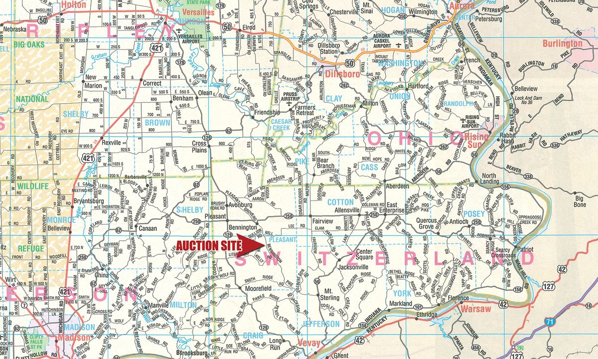 Area map - RETIREMENT FARM EQUIPMENT AUCTION IN SWITZERLAND COUNTY, INDIANA