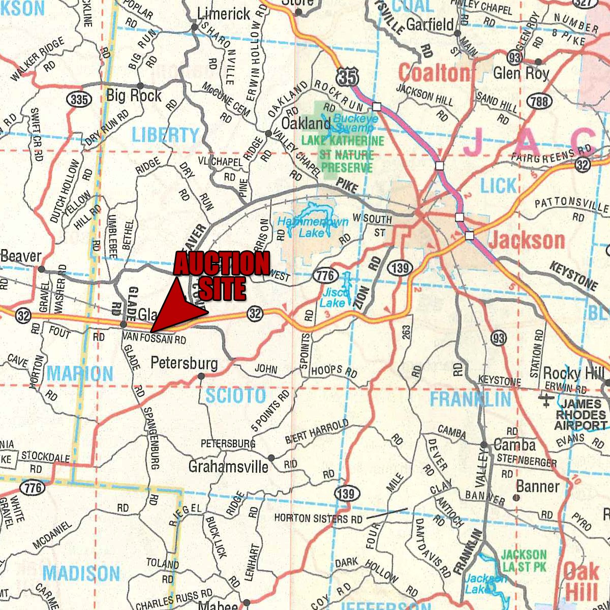 Area map - FARM EQUIPMENT AUCTION IN JACKSON COUNTY, OHIO