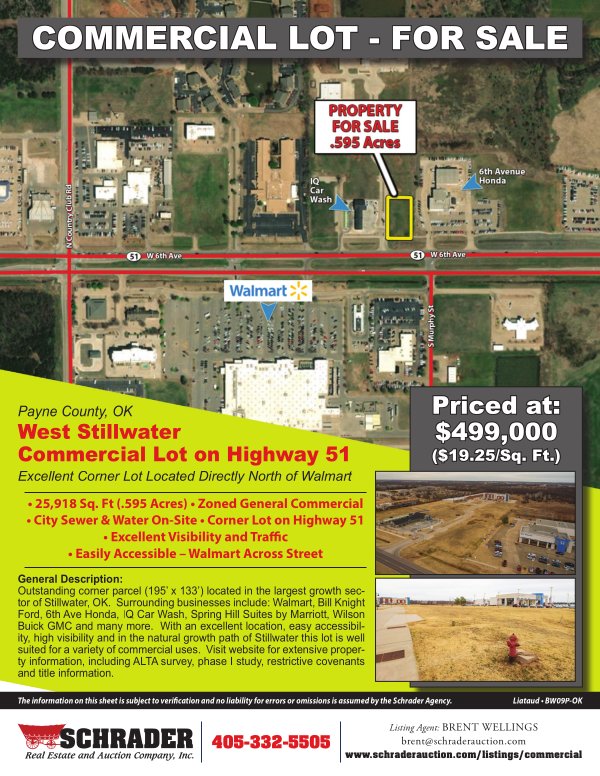 Listing brochure cover - WEST STILLWATER COMMERCIAL LOT ON HIGHWAY 51