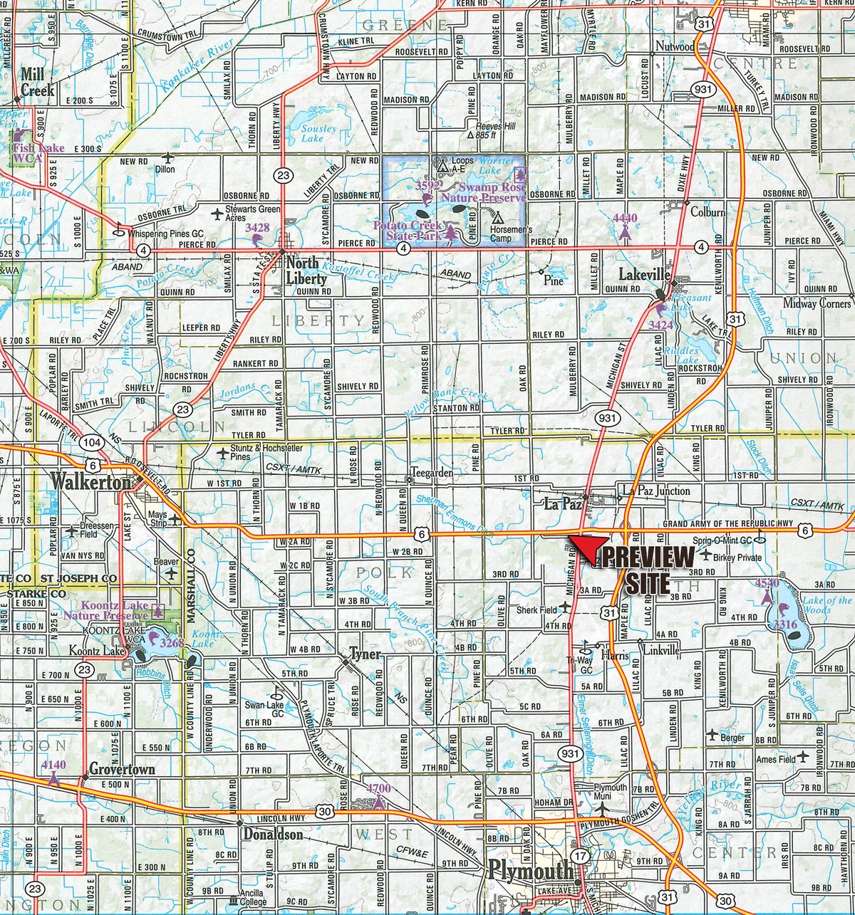 Area map - TIMED ONLINE PERSONAL PROPERTY AUCTION IN MARSHALL COUNTY, INDIANA