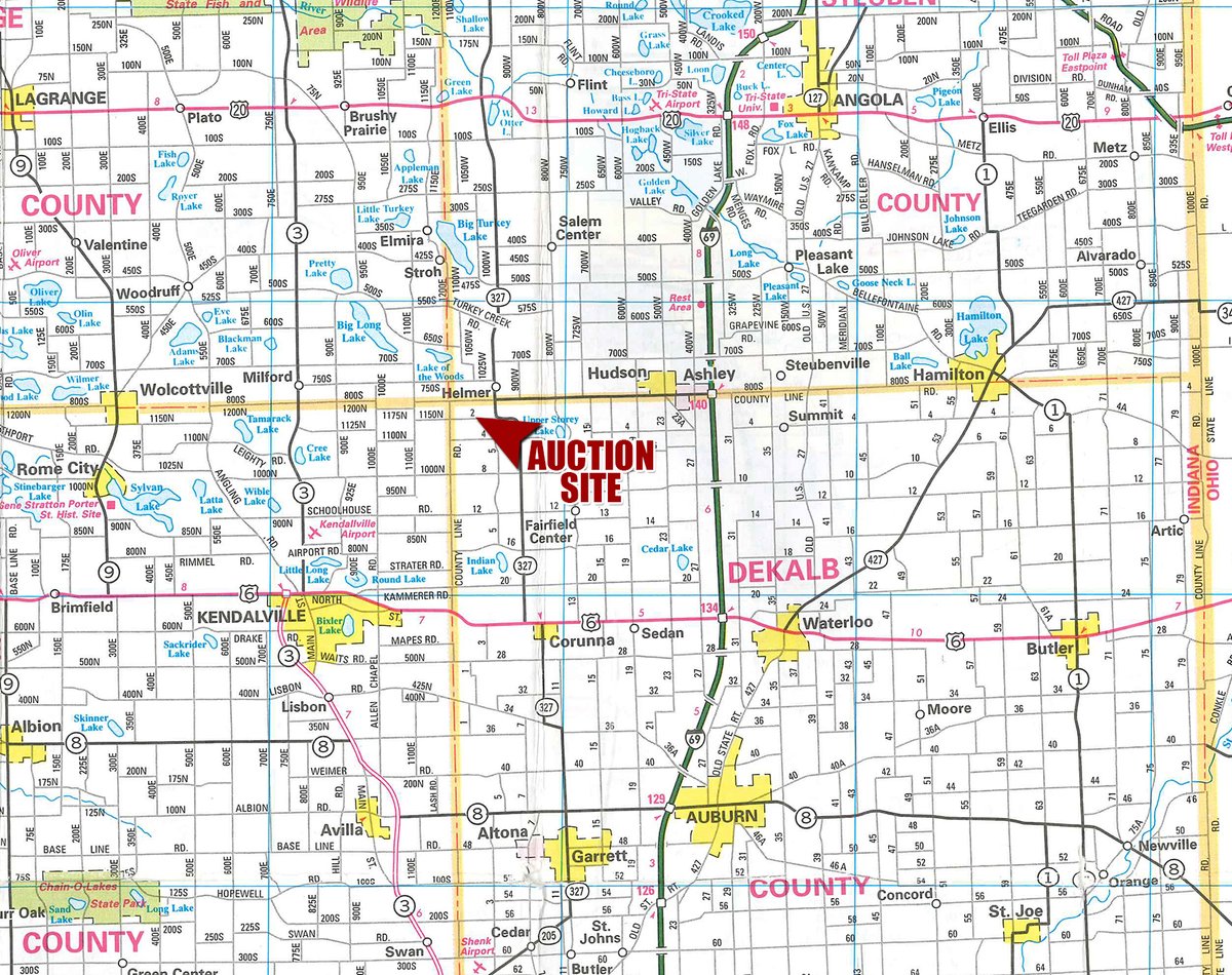 Area map - FARM EQUIPMENT AUCTION IN DEKALB COUNTY, INDIANA