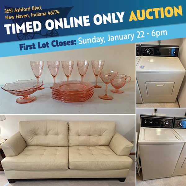 TIMED ONLINE ONLY PERSONAL PROPERTY AUCTION IN ALLEN COUNTY, INDIANA
