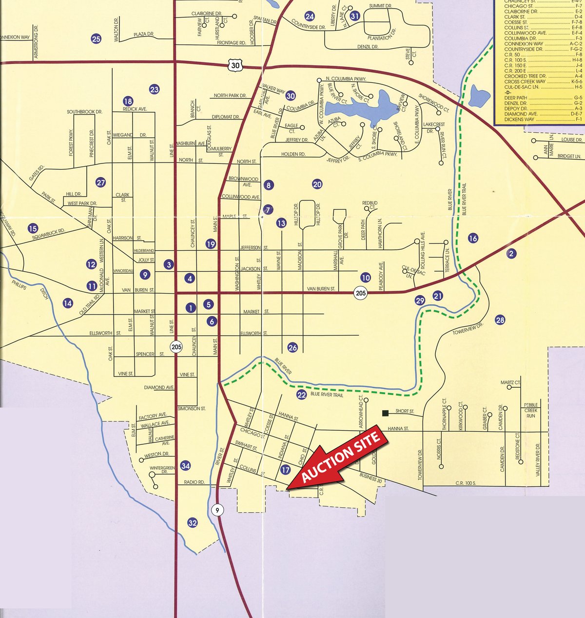 Area map - TIMED ONLINE ONLY PERSONAL PROPERTY AUCTION IN WHITLEY COUNTY, INDIANA